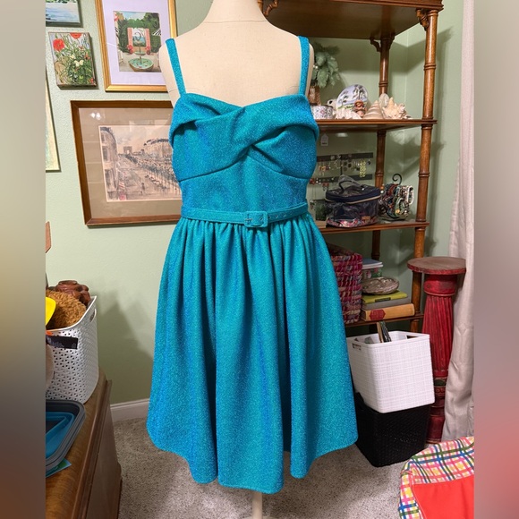 Vixen by Micheline Pitt Dresses & Skirts - Vixen by Micheline Pitt Teal Midi Dress